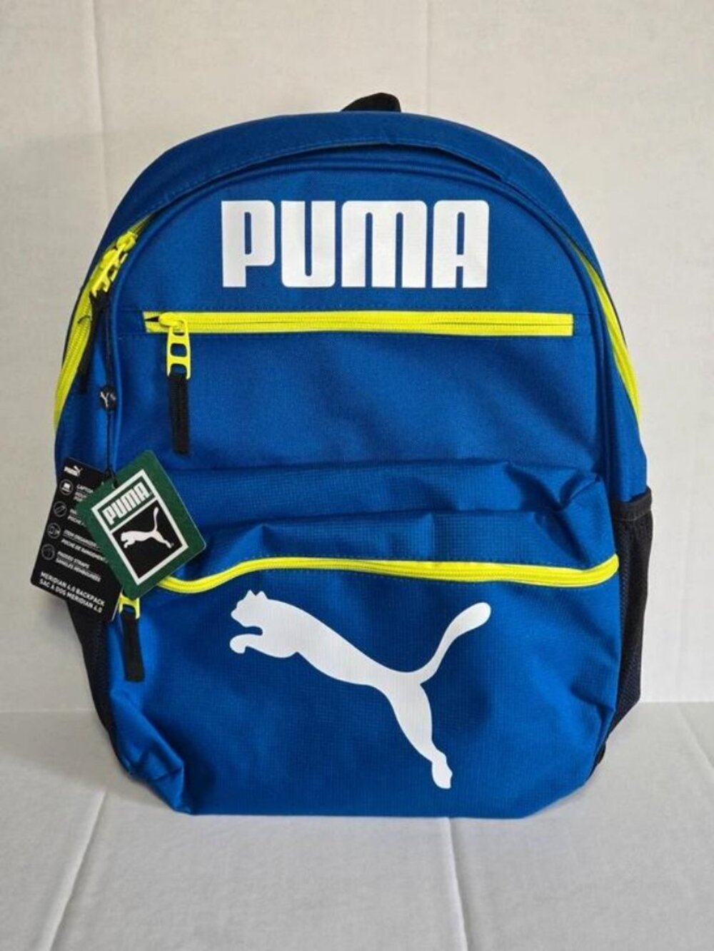Puma Meridian 4.0 Backpack NWT Royal Blue Lime Green Laptop Sleeve Padded Mesh B